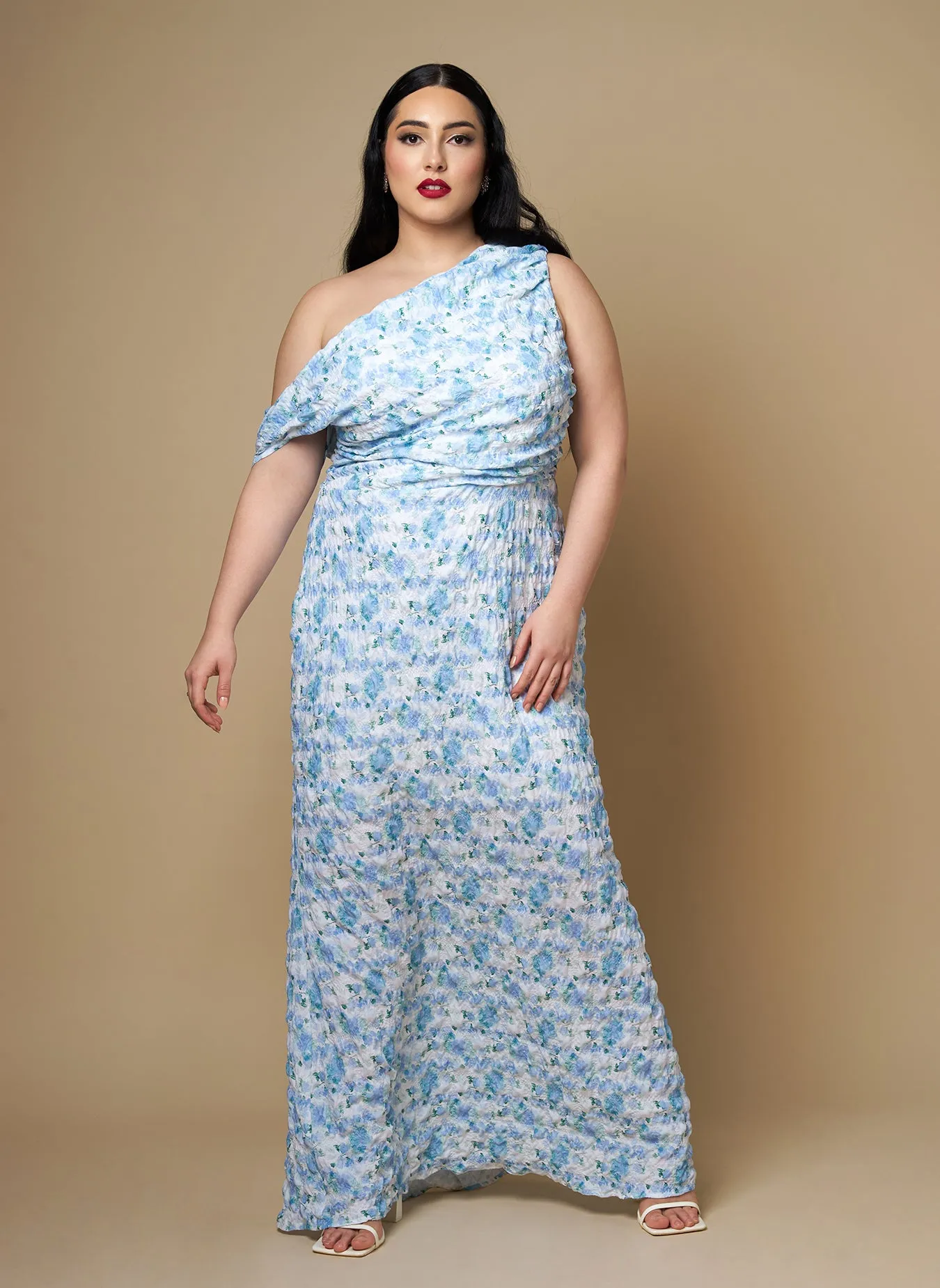 Forget Me Not Floral Asymmetrical Maxi Bodycon Dress sold by Rebdolls product image thumbnail 2
