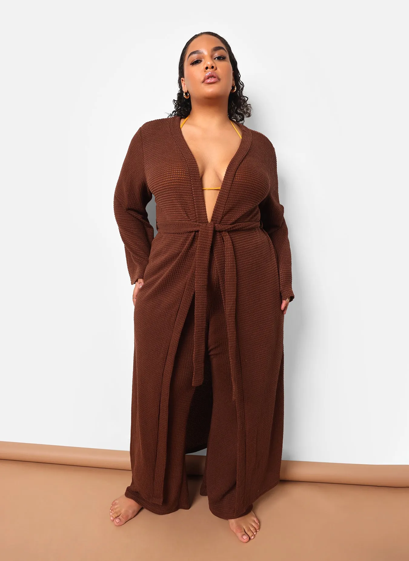 Genesis Knit Oversized Longline Duster - Chocolate sold by Rebdolls product image thumbnail 2