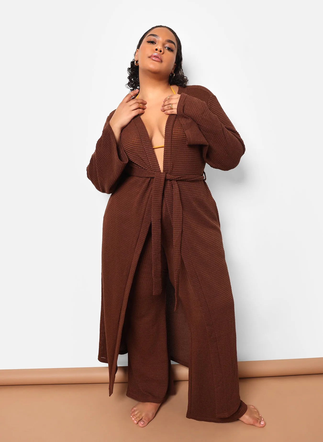 Genesis Knit Oversized Longline Duster - Chocolate sold by Rebdolls product image thumbnail 5