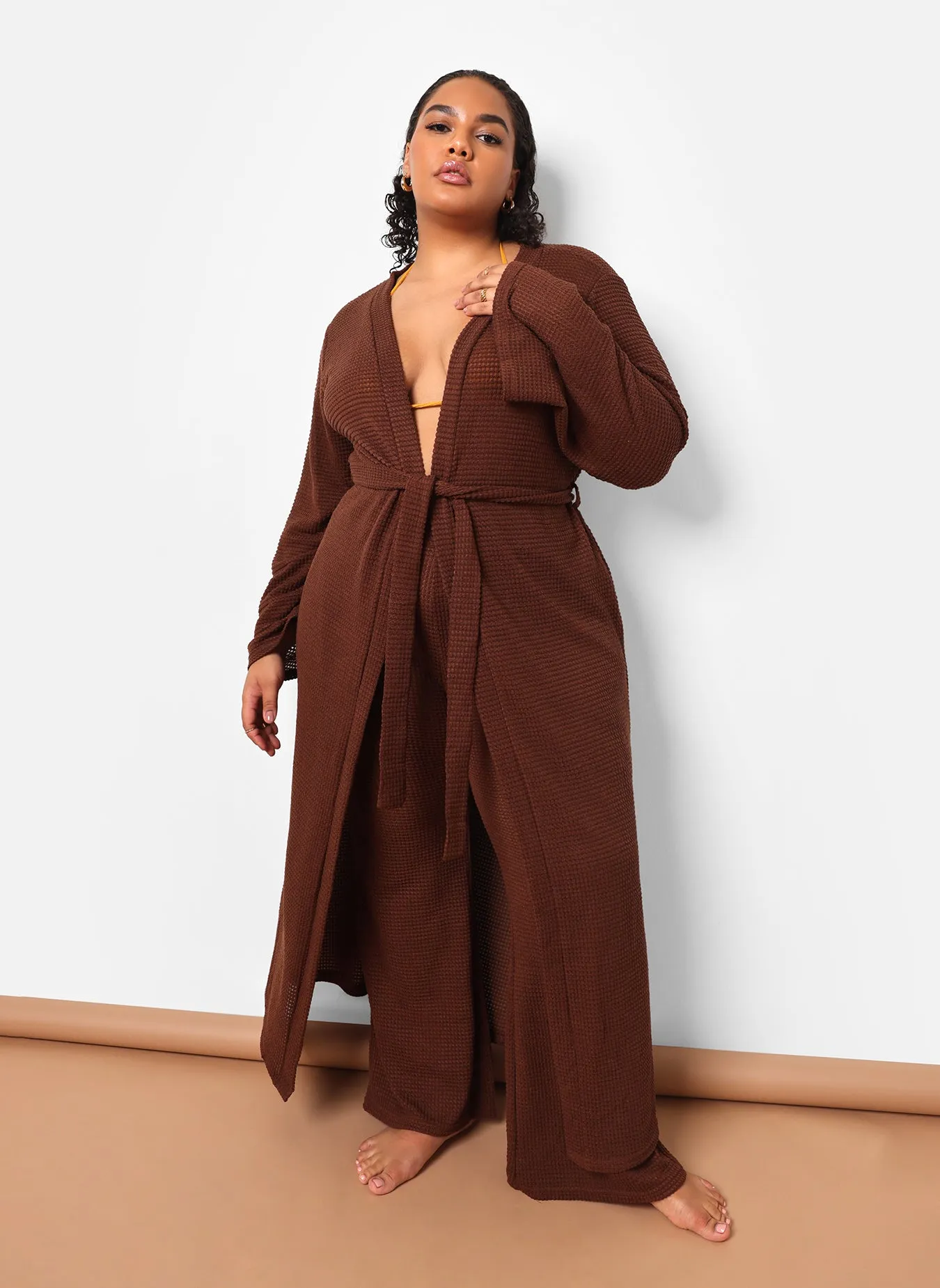 Genesis Knit Oversized Longline Duster - Chocolate sold by Rebdolls