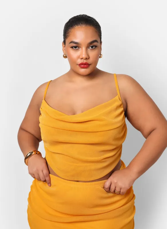 Bebe Glitter Mesh Cowl Neck Crop Top sold by Rebdolls