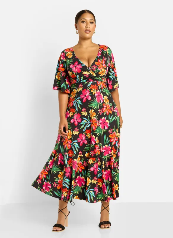 Felina Floral Print Skater Maxi Dress sold by Rebdolls