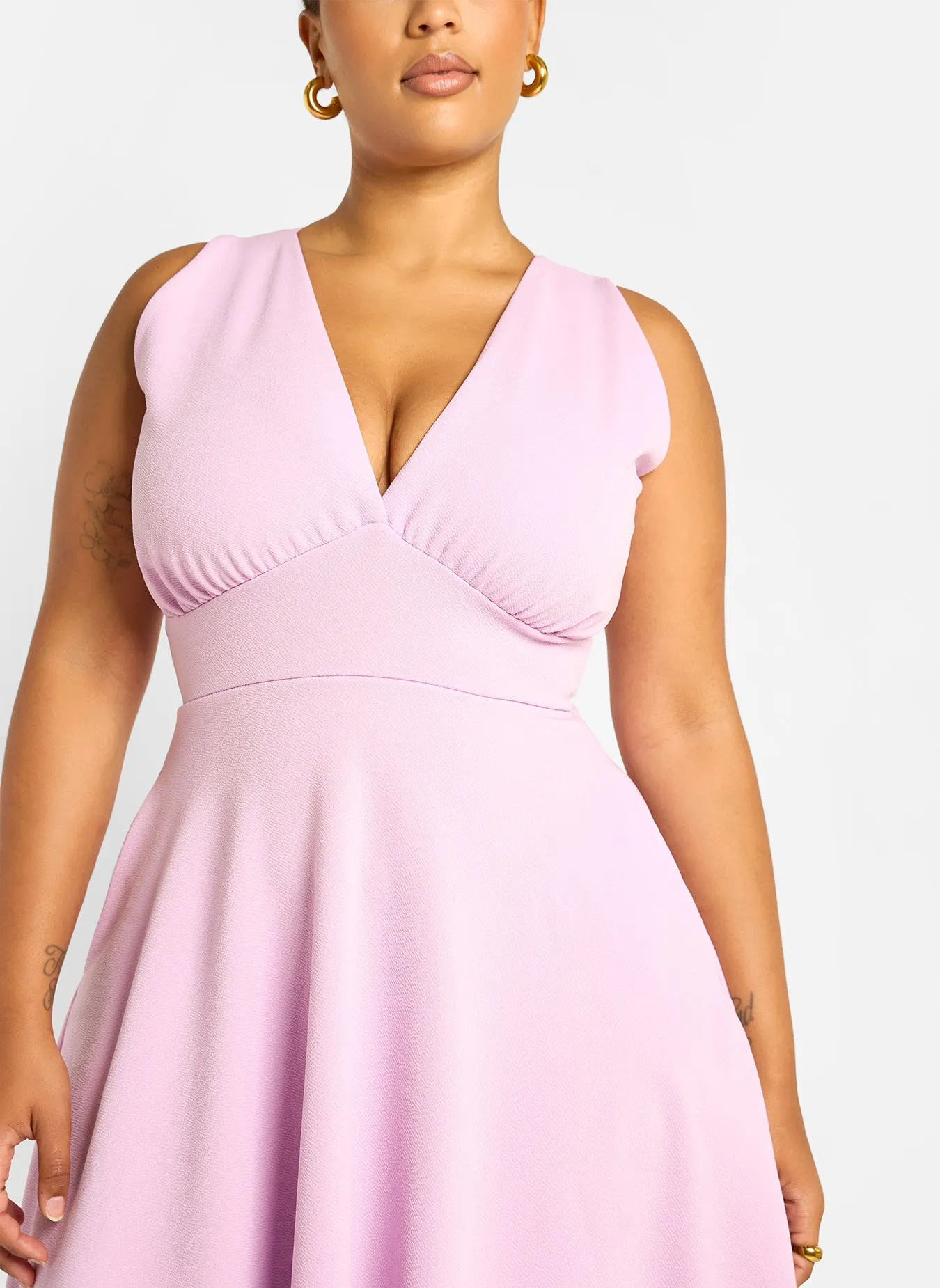 Kamelia Skater Midi Dress - Lilac sold by Rebdolls product image thumbnail 3