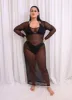 Jade Sheer Mesh Maxi Bodycon Dress - Black sold by Rebdolls