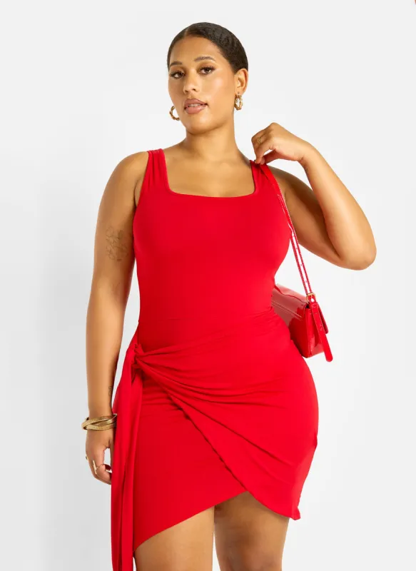 Kendra Draped Bodycon Mini Dress sold by Rebdolls