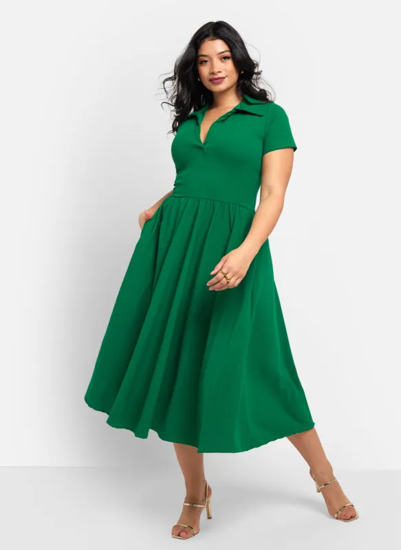 Faye Midi Skater Dress W. Pockets sold by Rebdolls