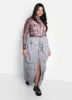 Harley Nylon Cargo Maxi A Line Skirt - Light Gray sold by Rebdolls