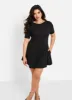 Essential Boat Neck Mini Skater Dress sold by Rebdolls