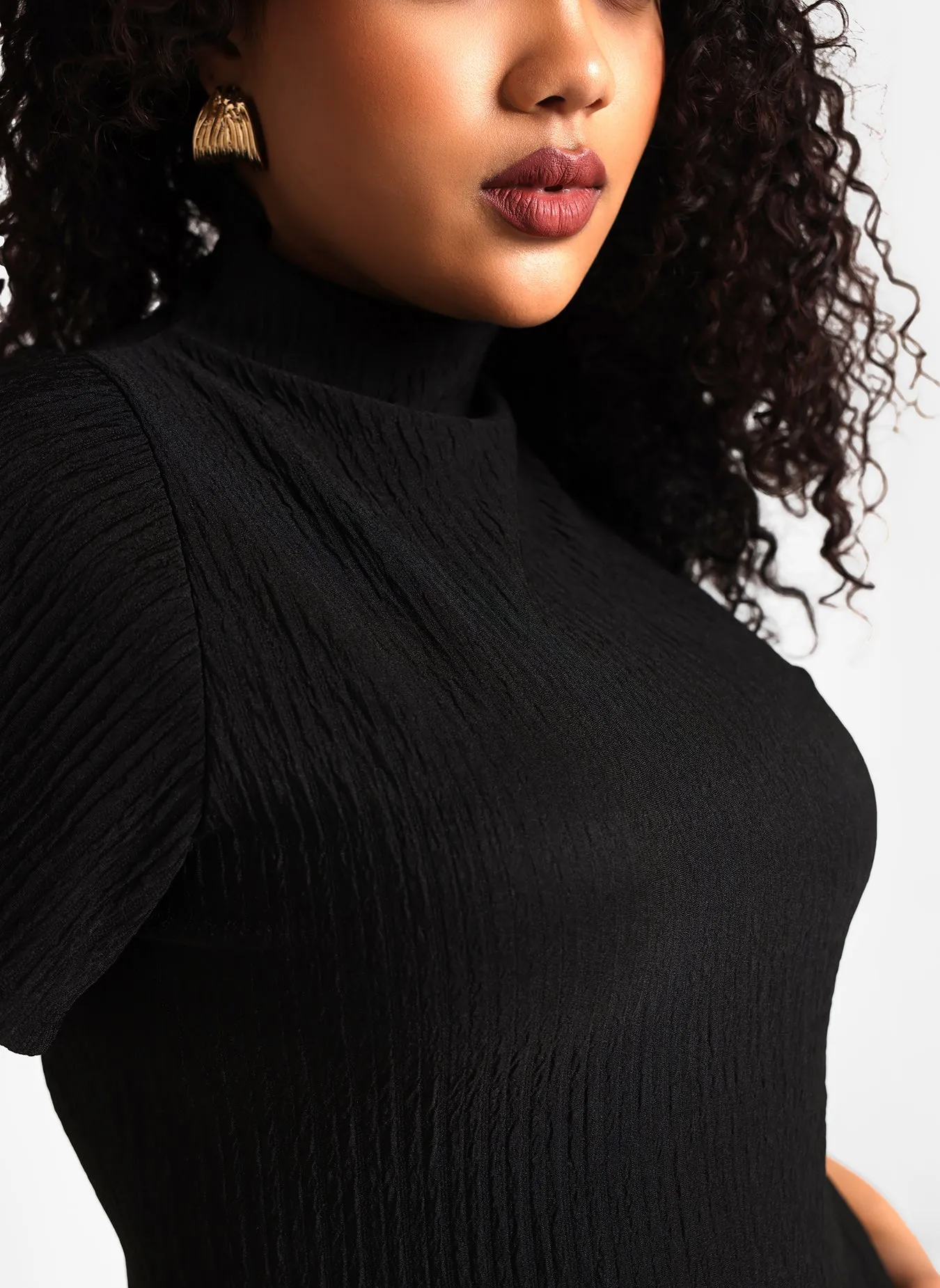 Rosie Textured Short Sleeve Wide Leg Jumpsuit sold by Rebdolls product image thumbnail 5