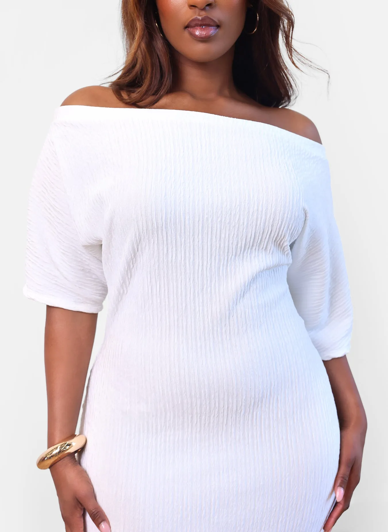 Best Behavior Over The Shoulder Straight Maxi Dress sold by Rebdolls product image thumbnail 4