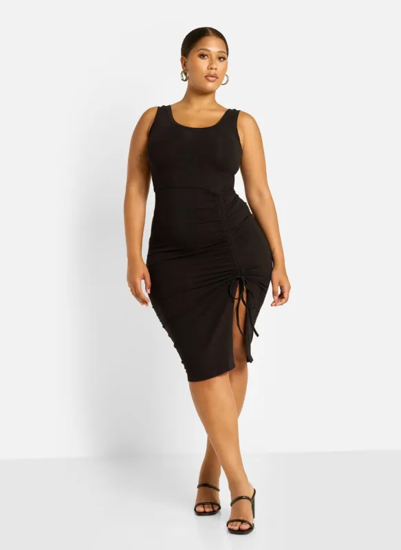Cici Ruched Bodycon Midi Dress sold by Rebdolls