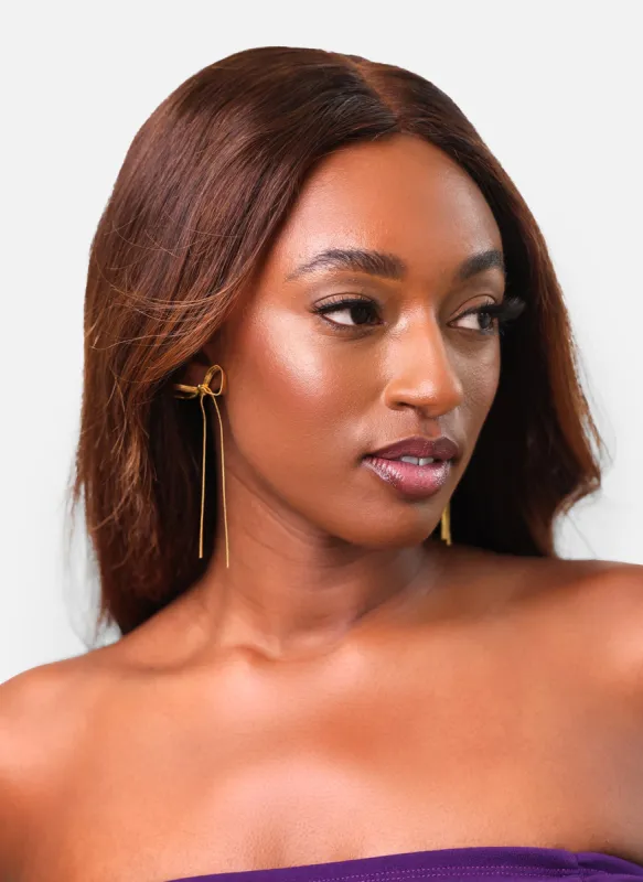 Long Drop Bow Earrings sold by Rebdolls