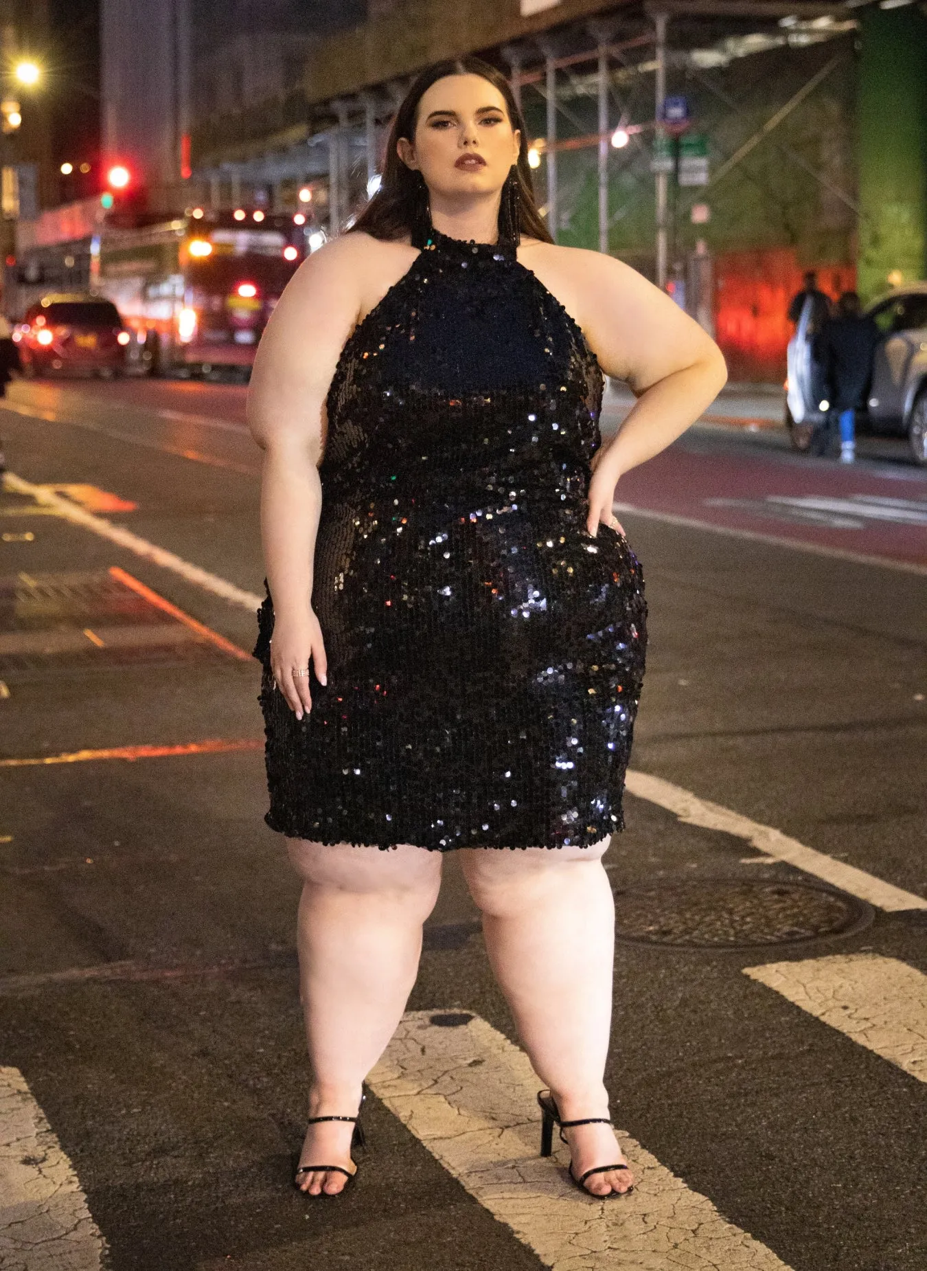 Dalia Sequin Halter Mini Bodycon Dress sold by Rebdolls