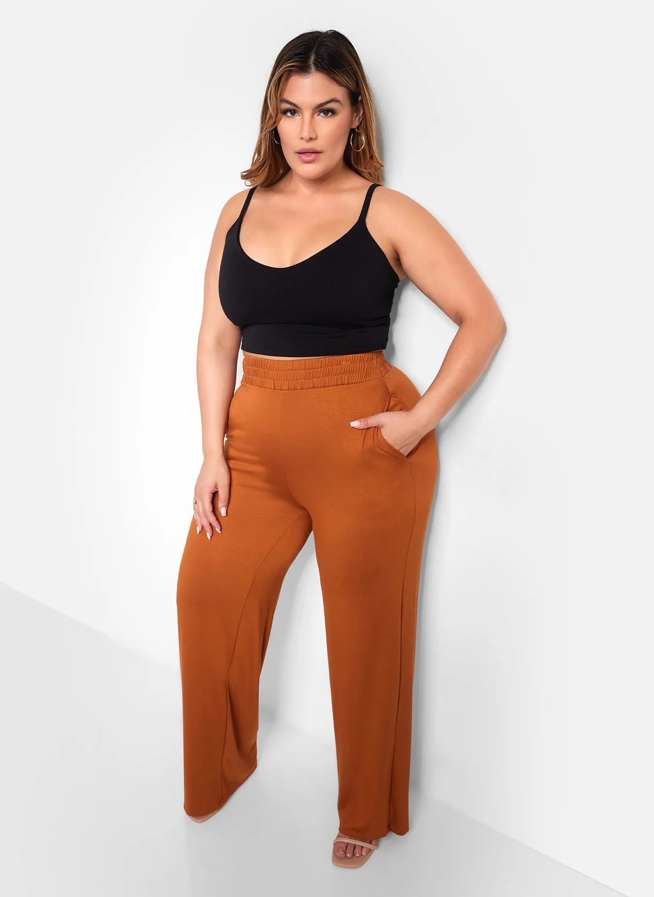 Essential Wide Leg Pants W. Pockets - Mocha sold by Rebdolls