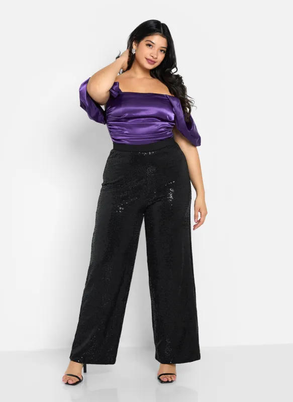 Nyx Sequin Wide Leg Pants sold by Rebdolls