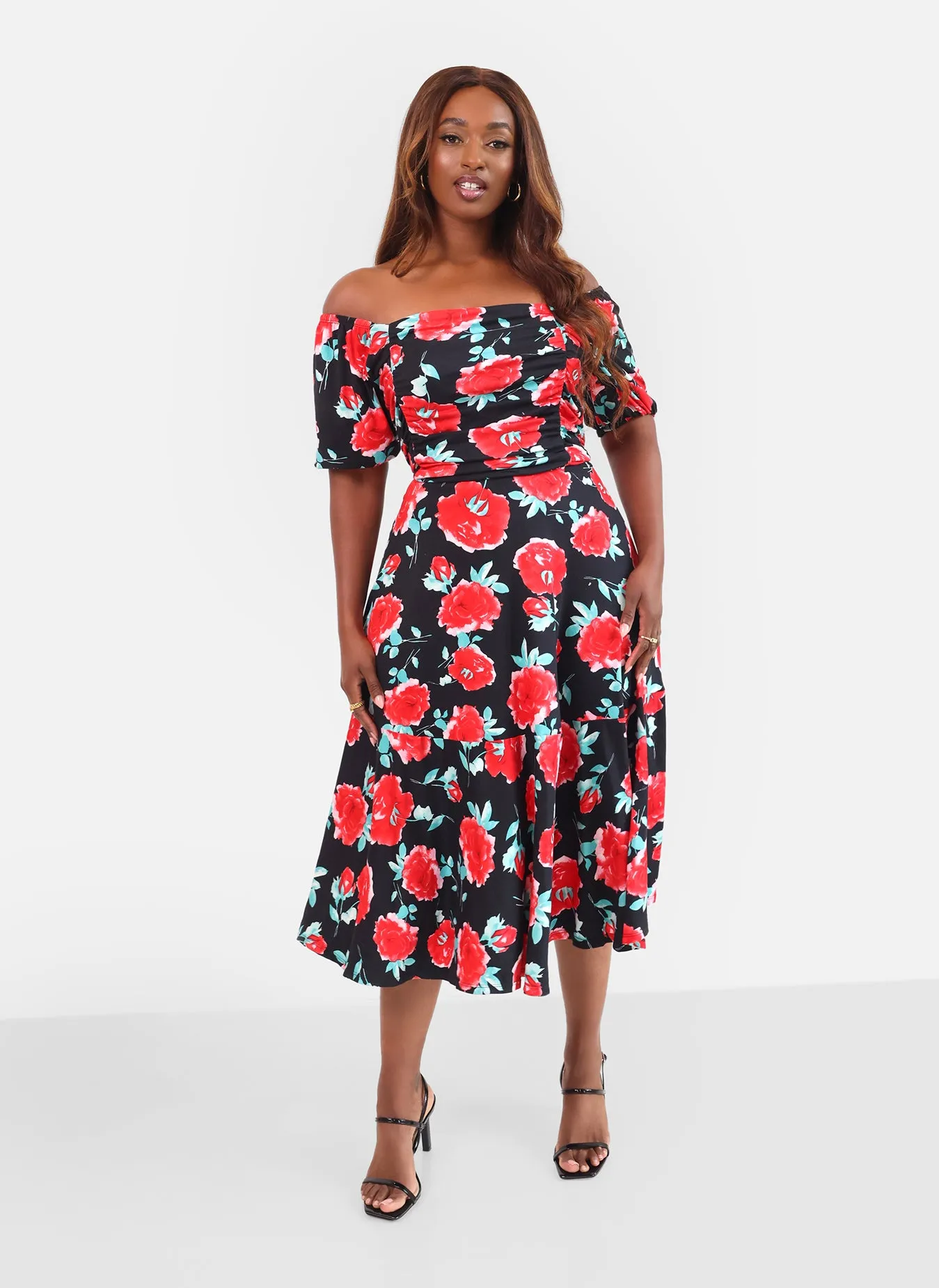 Olivia Ruched A Line Midi Dress sold by Rebdolls product image thumbnail 2