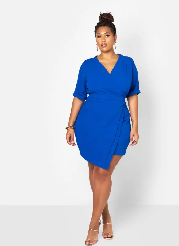 Avery Faux Wrap Mini Dress sold by Rebdolls