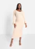 Lumi Knit Ribbed Bell Sleeve Maxi Bodycon Dress - Ivory sold by Rebdolls