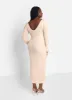 Lumi Knit Ribbed Bell Sleeve Maxi Bodycon Dress - Ivory sold by Rebdolls