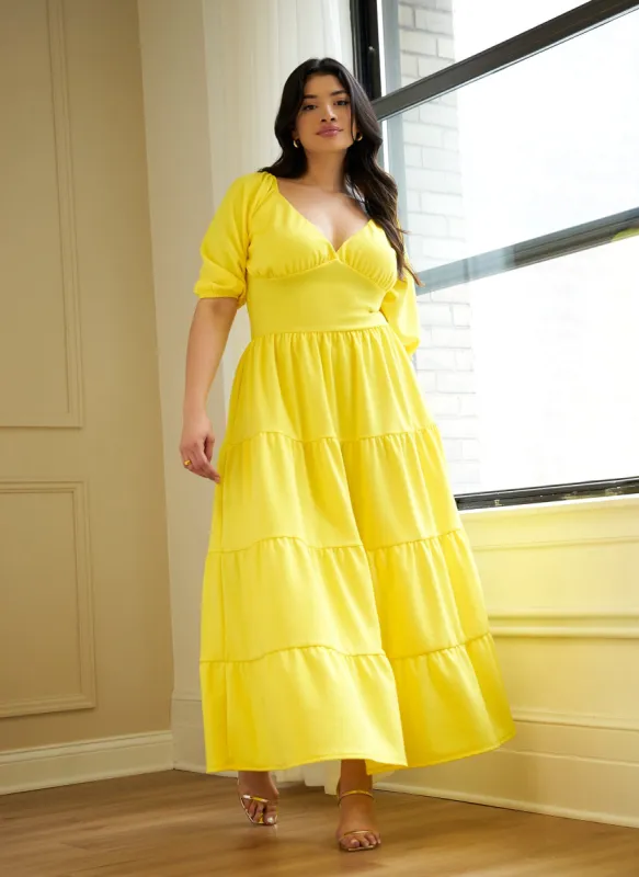 Demeter Tiered Maxi A Line Dress sold by Rebdolls