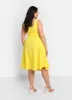 Nathalie Square Neck Midi A Line Dress - Bright Yellow sold by Rebdolls