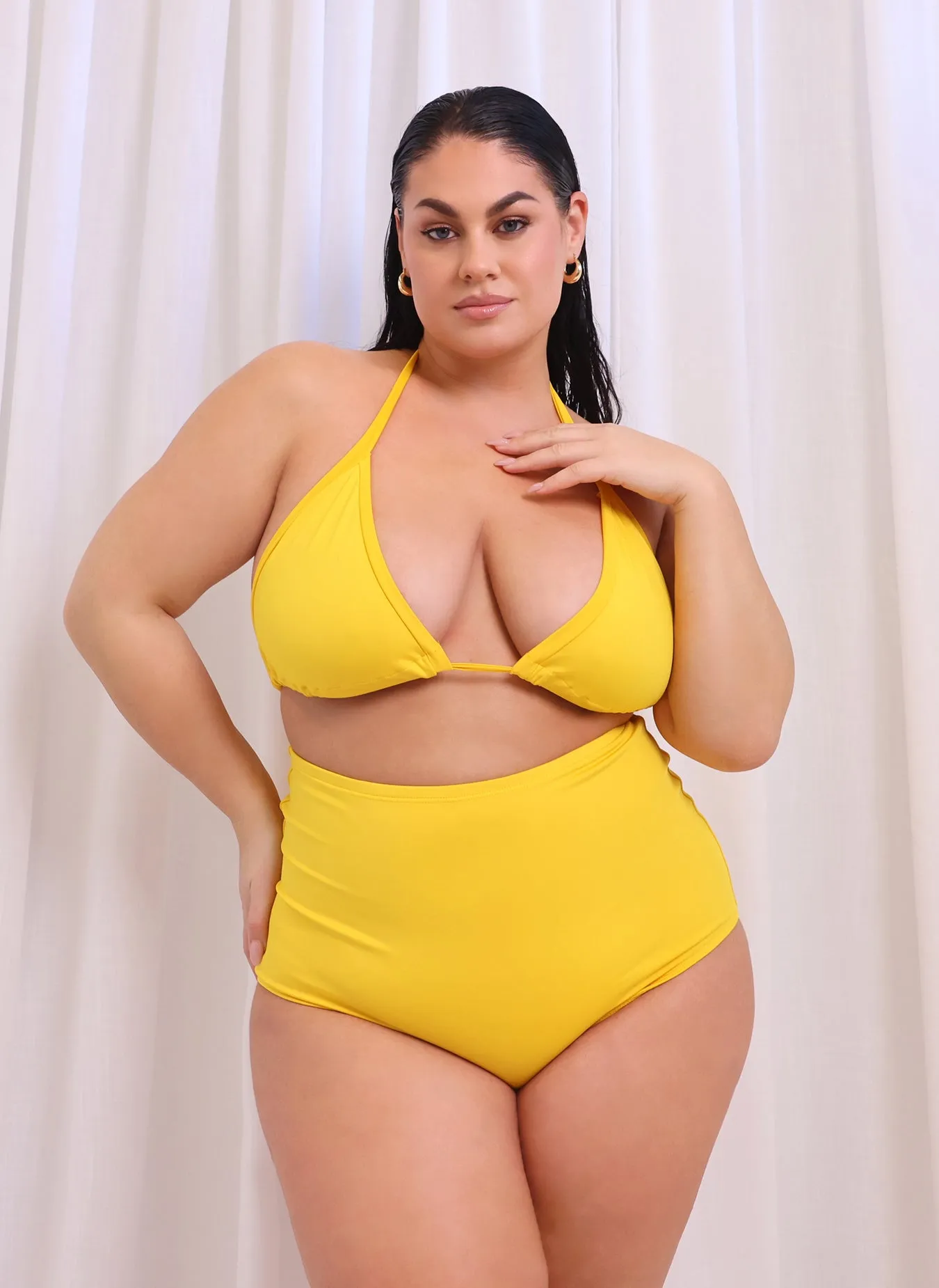 Essential High Waist Bikini Bottom - Yellow sold by Rebdolls product image thumbnail 3