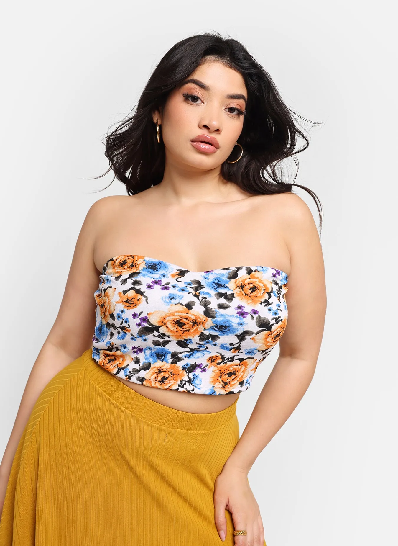 Molly Floral Sweetheart Crop Top sold by Rebdolls