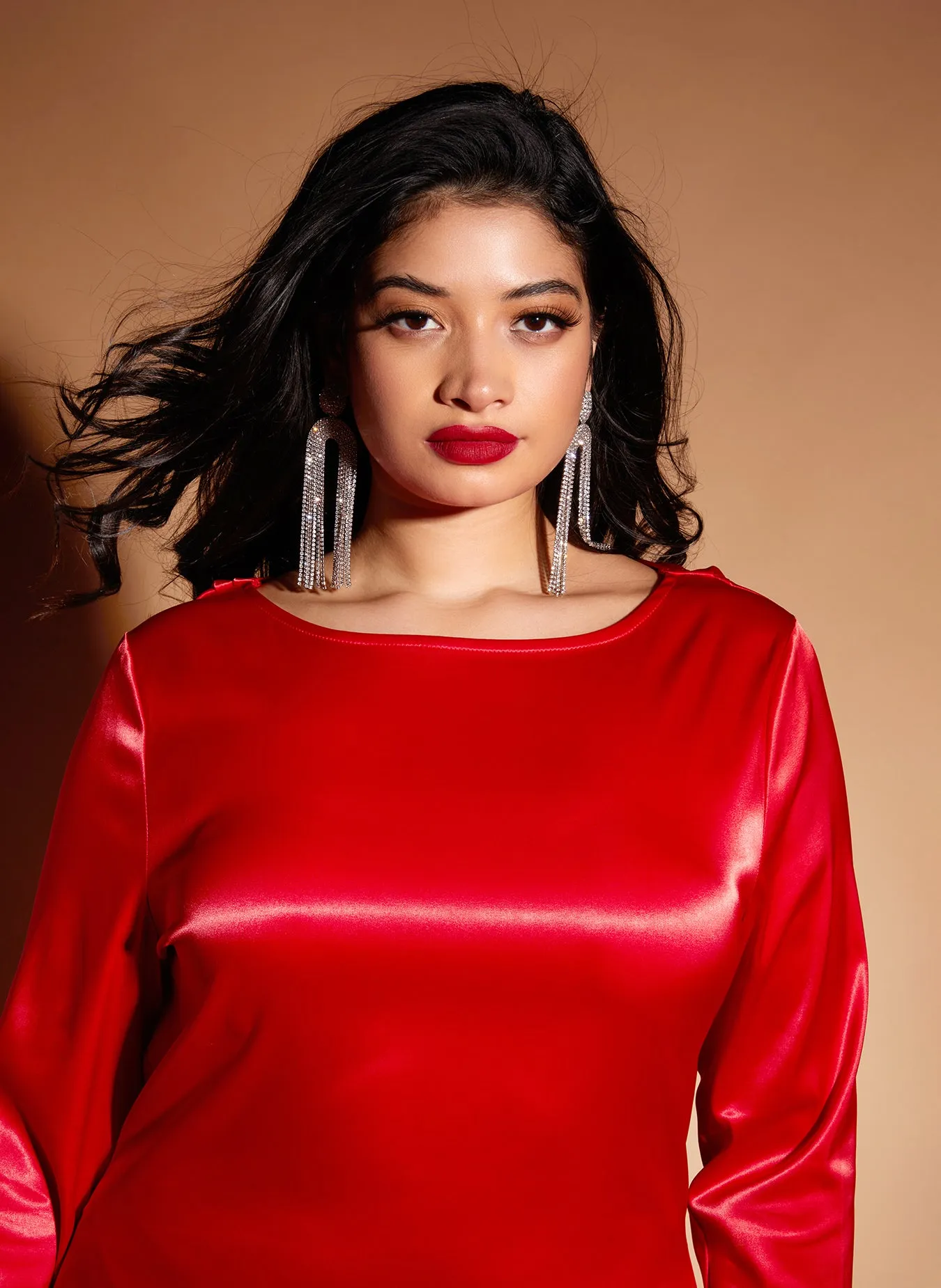 Nora Satin Open Back Mini Bodycon Dress sold by Rebdolls product image thumbnail 4