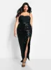 Onyx Sequin High Slit Maxi Bodycon Skirt sold by Rebdolls