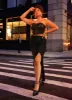 Onyx Sequin High Slit Maxi Bodycon Skirt sold by Rebdolls
