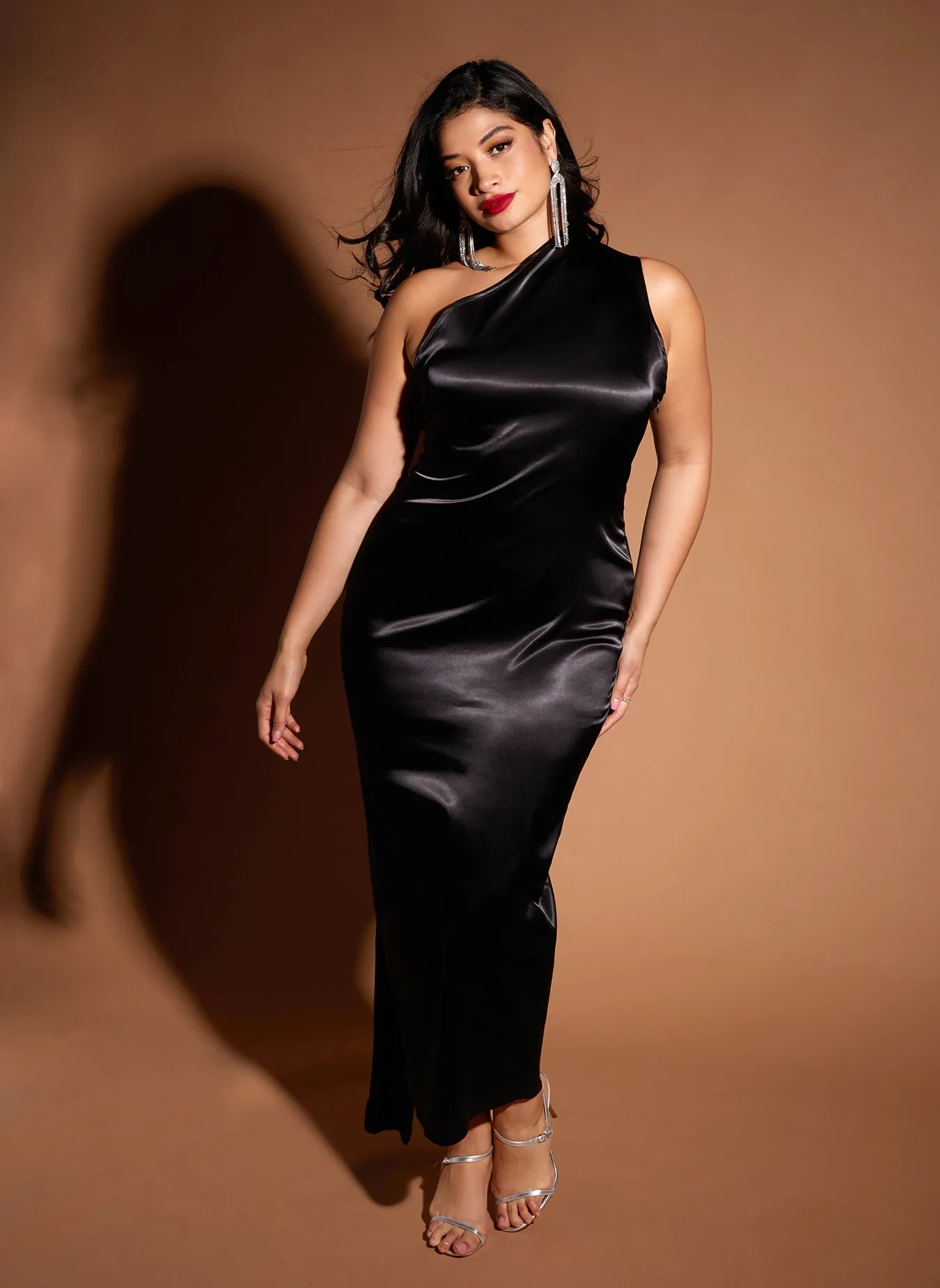 Lenore Satin Open Back Maxi Bodycon Dress sold by Rebdolls product image thumbnail 4