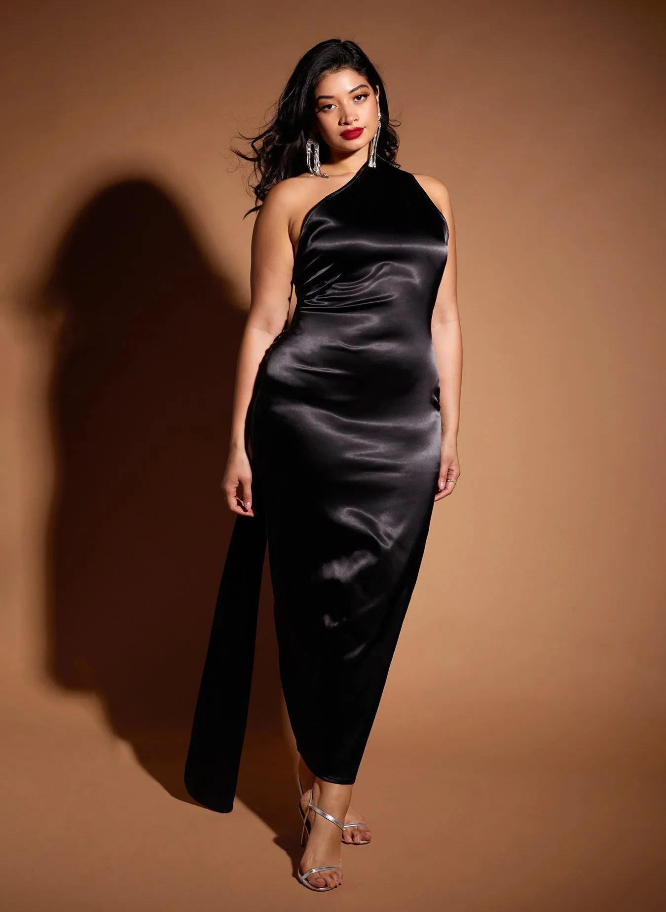 Lenore Satin Open Back Maxi Bodycon Dress sold by Rebdolls product image thumbnail 2