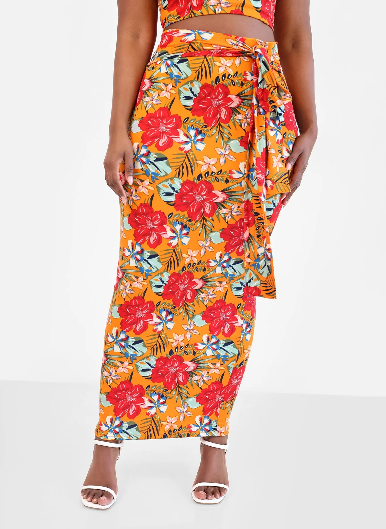 Noemi Tropical Print Bodycon Maxi Skirt sold by Rebdolls product image thumbnail 3