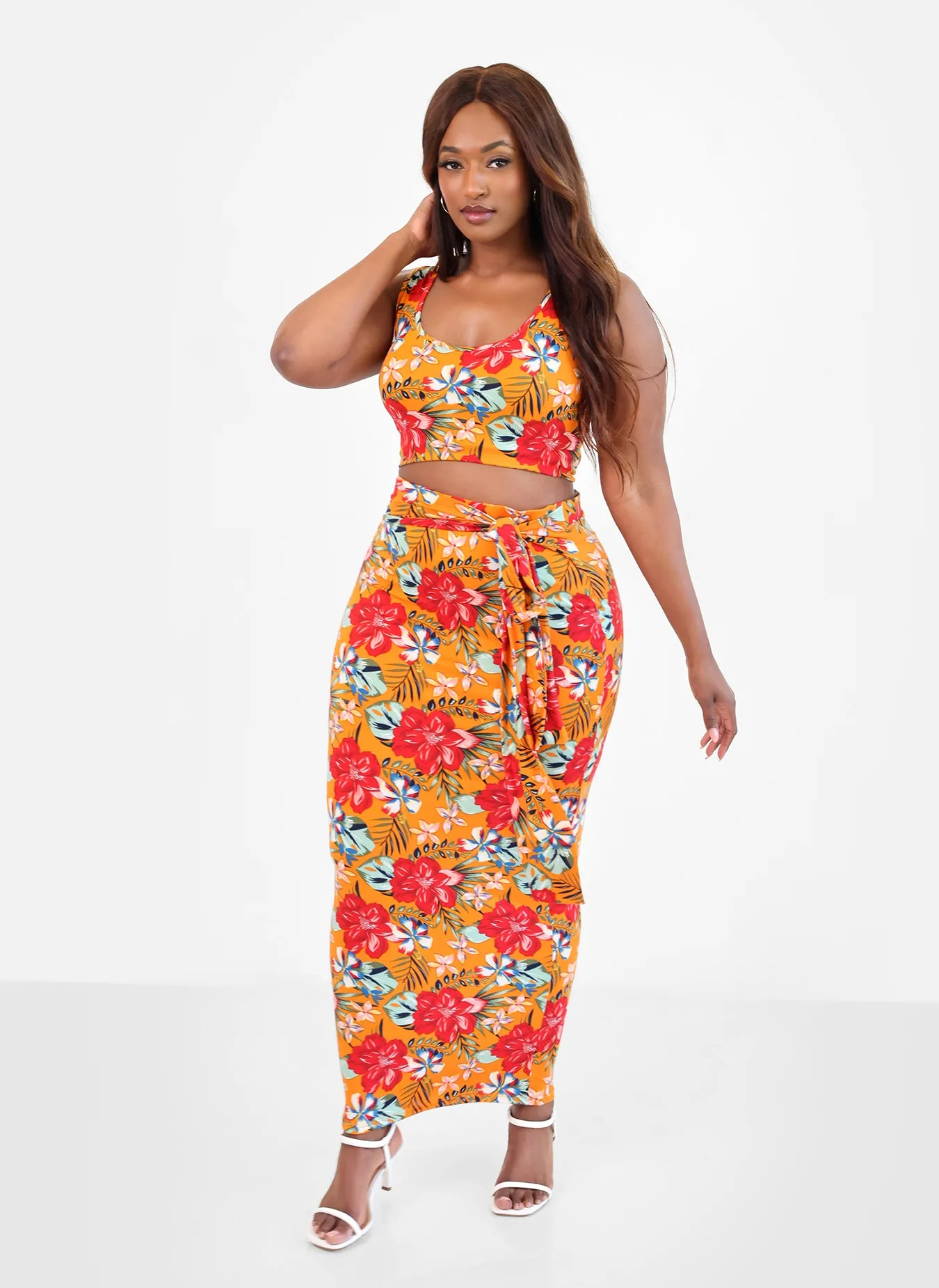Noemi Tropical Print Bodycon Maxi Skirt sold by Rebdolls product image thumbnail 4