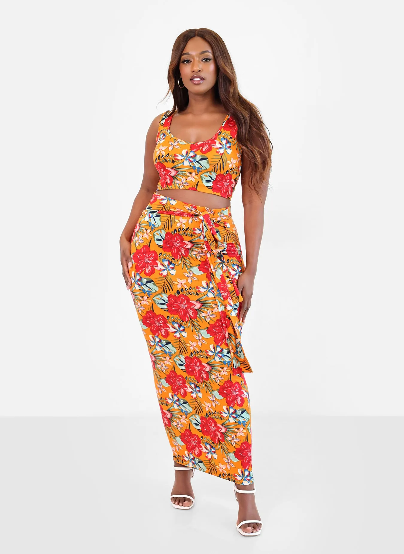 Noemi Tropical Print Bodycon Maxi Skirt sold by Rebdolls product image thumbnail 2