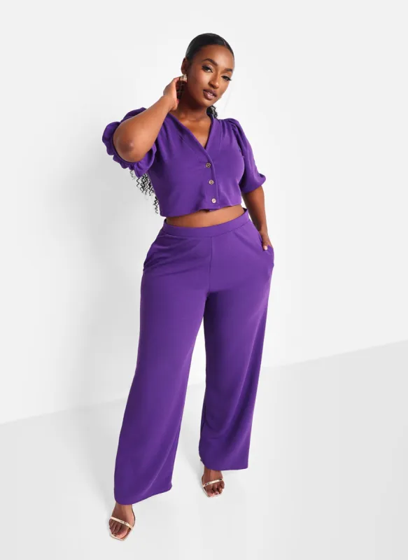 Viola Wide Leg Pant W. Pockets - Purple sold by Rebdolls