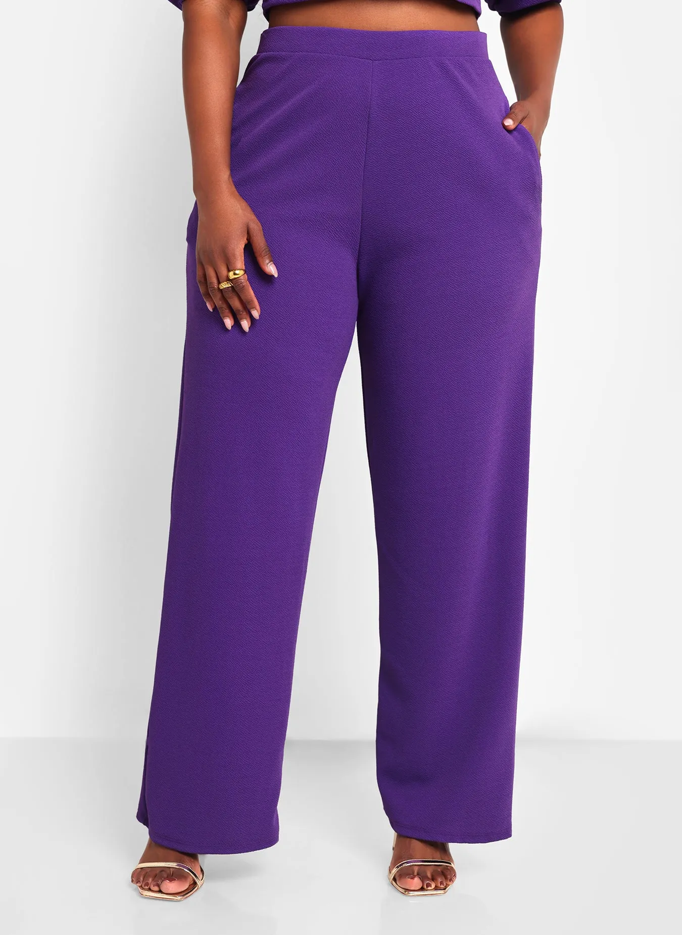Viola Wide Leg Pant W. Pockets - Purple sold by Rebdolls product image thumbnail 3