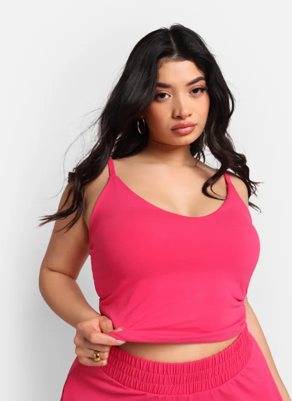 Essential Strappy Crop Top - Fuchsia sold by Rebdolls