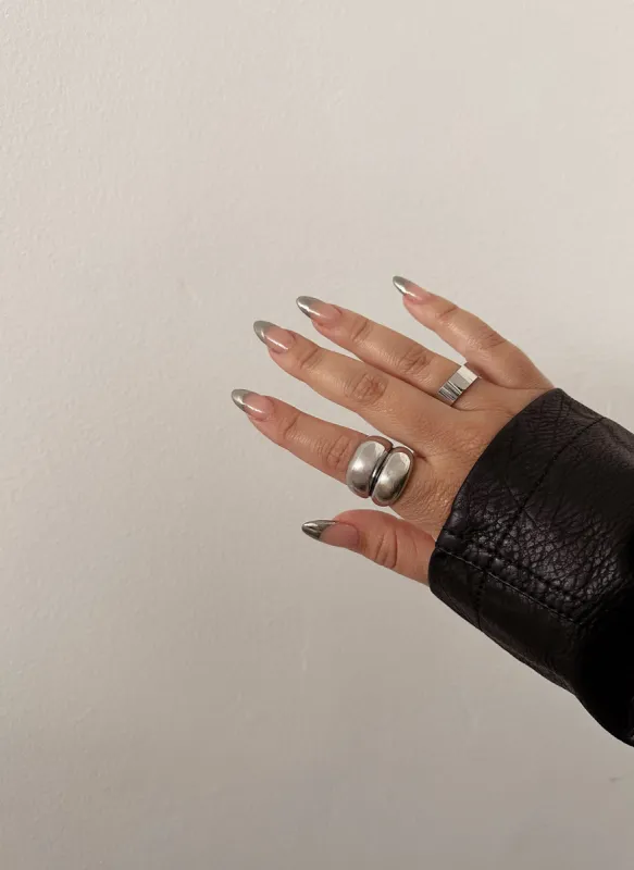 Oleada 18K Gold Plated "Burst My Bubble" Extended Sizing Silver Ring sold by Rebdolls