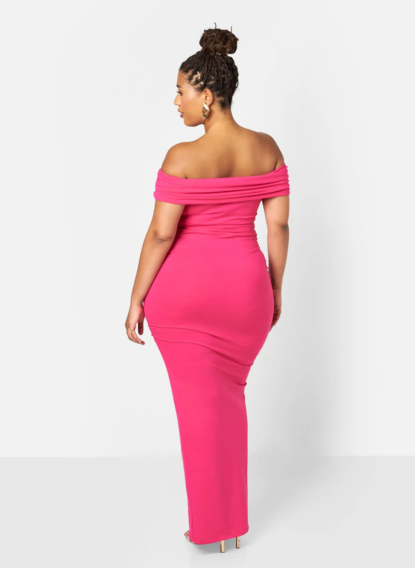 Analise Cotton Over The Shoulder Bodycon Maxi Dress sold by Rebdolls product image thumbnail 5