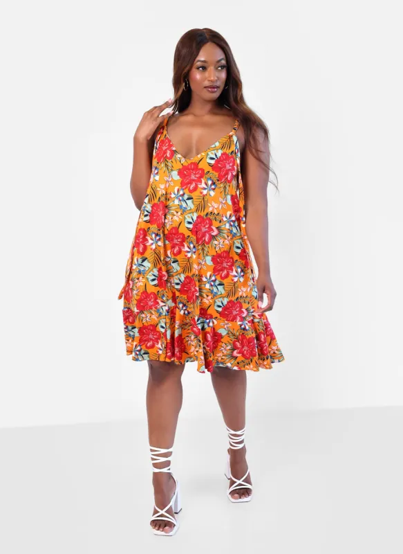 Island Dream Tropical Print Shift Mini Dress sold by Rebdolls