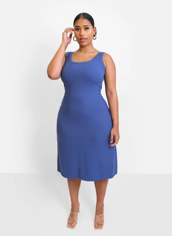 Essential Ribbed A Line Midi Dress sold by Rebdolls