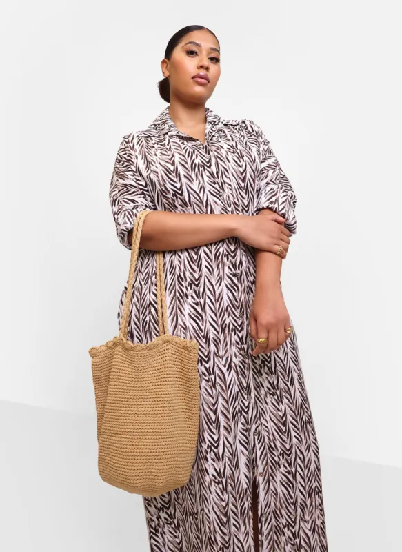 Knitted Scalloped Edge Tote sold by Rebdolls