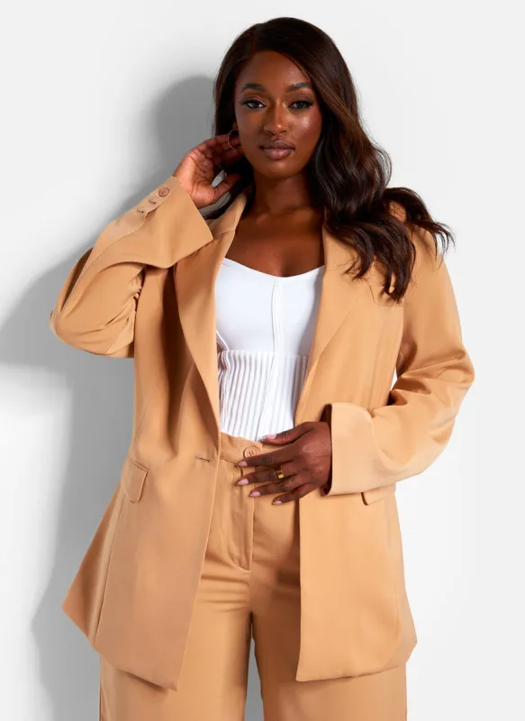 Essential Oversized Blazer - Nude sold by Rebdolls