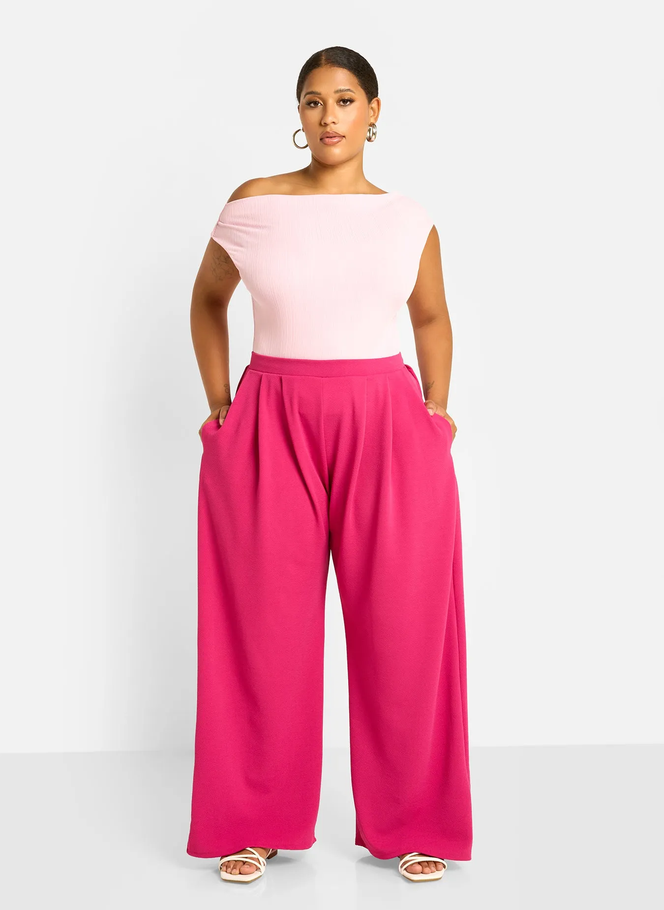 Rydell Wide Leg Pants - Magenta sold by Rebdolls product image thumbnail 2