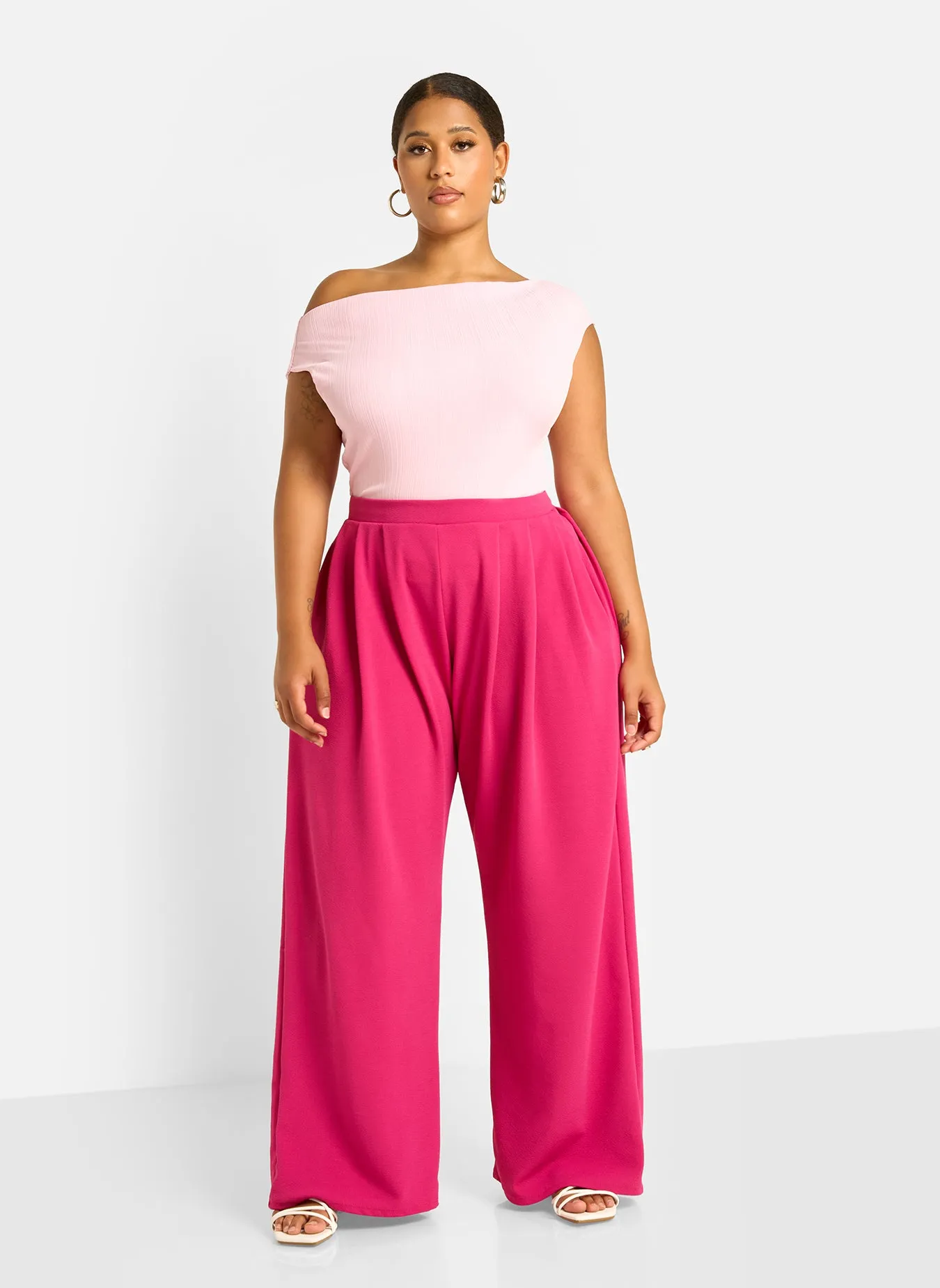 Rydell Wide Leg Pants - Magenta sold by Rebdolls