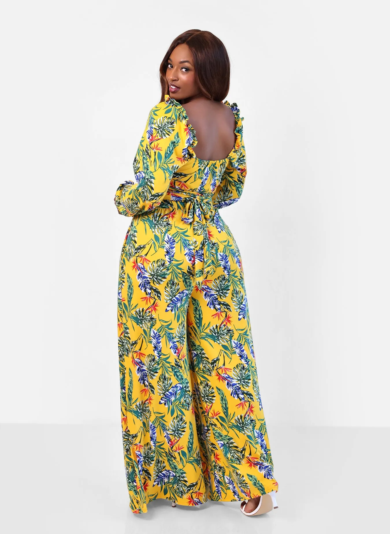 Destiny Tropical Print Wide Leg Pants w. Pockets sold by Rebdolls product image thumbnail 5