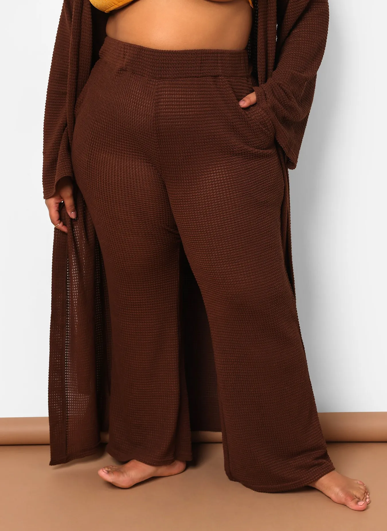 Genesis Knit Wide Leg Pant W. Pockets - Chocolate sold by Rebdolls product image thumbnail 3
