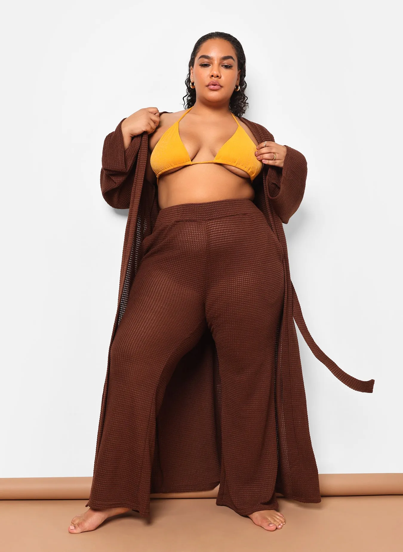 Genesis Knit Wide Leg Pant W. Pockets - Chocolate sold by Rebdolls product image thumbnail 2
