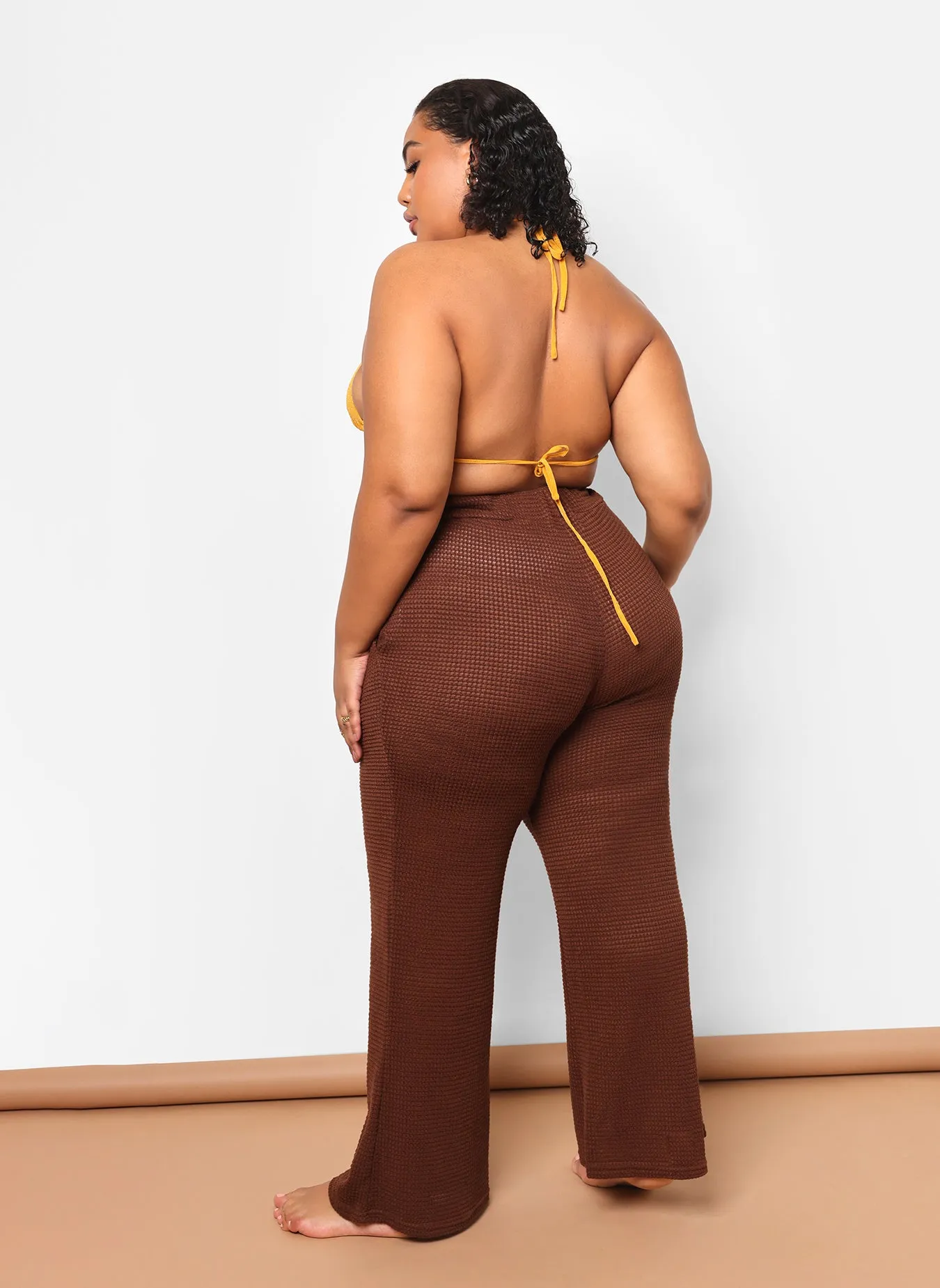 Genesis Knit Wide Leg Pant W. Pockets - Chocolate sold by Rebdolls product image thumbnail 5